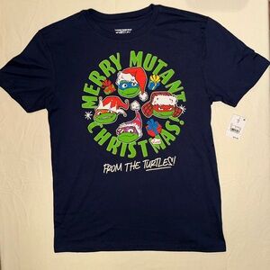 Teenage Mutant Ninja Turtles Merry Christmas Holiday Tshirt Tee TMNT Boys XL NWT